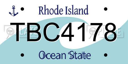 TBC4178 Rhode Island License Plate