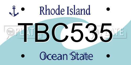 TBC535 Rhode Island License Plate