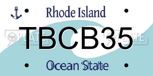 TBCB35 Rhode Island License Plate