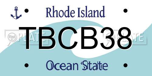 TBCB38 Rhode Island License Plate