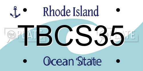 TBCS35 Rhode Island License Plate