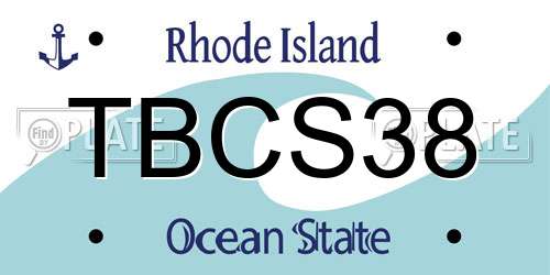 TBCS38 Rhode Island License Plate