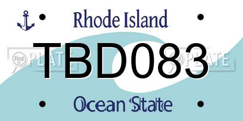 TBD083 Rhode Island License Plate