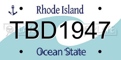 TBD1947 Rhode Island License Plate
