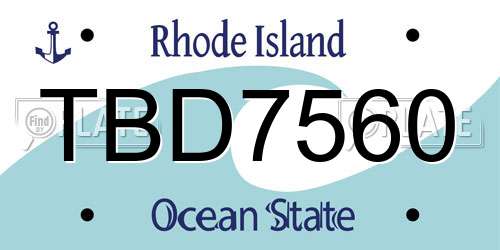 TBD7560 Rhode Island License Plate