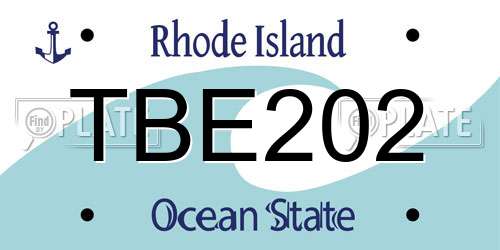 TBE202 Rhode Island License Plate