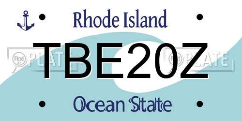 TBE20Z Rhode Island License Plate