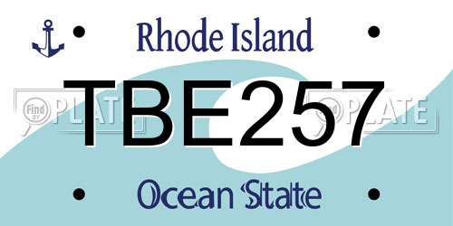 TBE257 Rhode Island License Plate