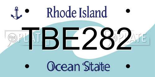 TBE282 Rhode Island License Plate