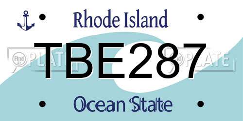 TBE287 Rhode Island License Plate