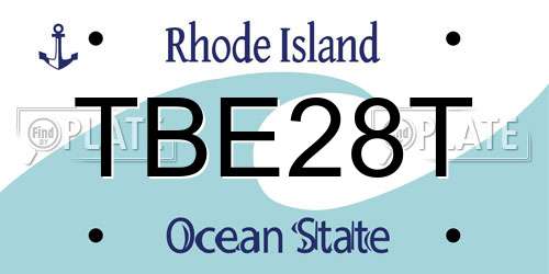 TBE28T Rhode Island License Plate