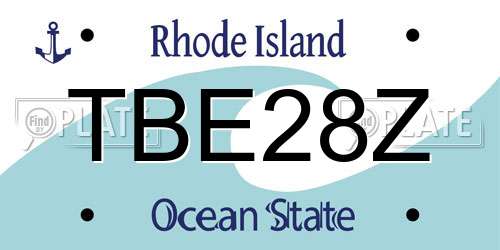 TBE28Z Rhode Island License Plate
