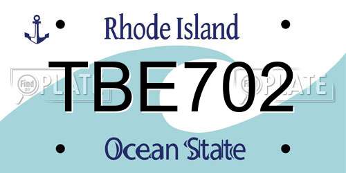 TBE702 Rhode Island License Plate