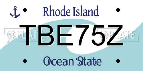 TBE75Z Rhode Island License Plate