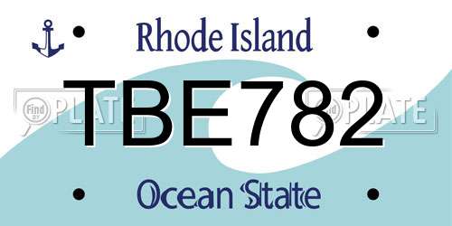 TBE782 Rhode Island License Plate