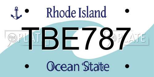 TBE787 Rhode Island License Plate
