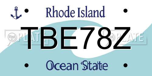 TBE78Z Rhode Island License Plate