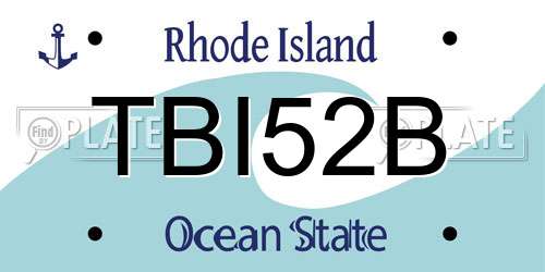 TBI52B Rhode Island License Plate