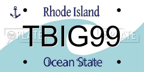 TBIG99 Rhode Island License Plate