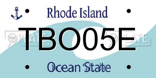 TBO05E Rhode Island License Plate