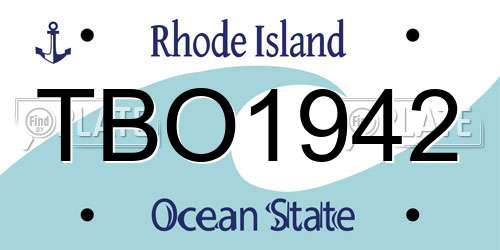 TBO1942 Rhode Island License Plate
