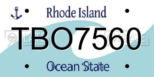 TBO7560 Rhode Island License Plate