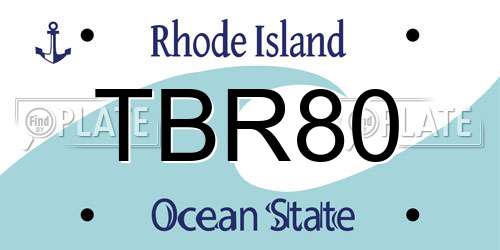 TBR80 Rhode Island License Plate