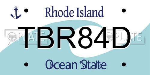 TBR84D Rhode Island License Plate