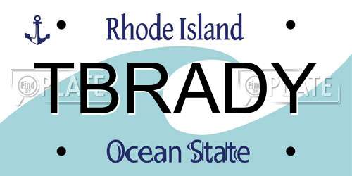 TBRADY Rhode Island License Plate