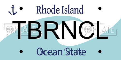 TBRNCL Rhode Island License Plate