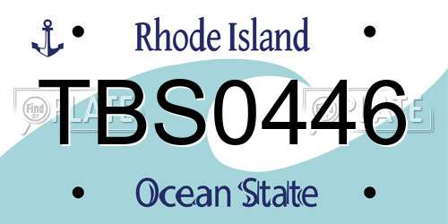 TBS0446 Rhode Island License Plate