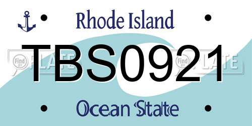 TBS0921 Rhode Island License Plate