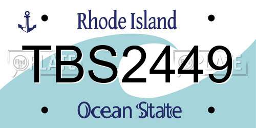 TBS2449 Rhode Island License Plate