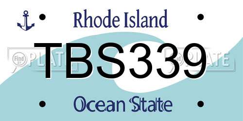 TBS339 Rhode Island License Plate