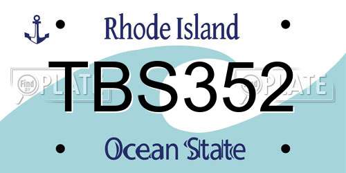 TBS352 Rhode Island License Plate