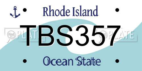 TBS357 Rhode Island License Plate