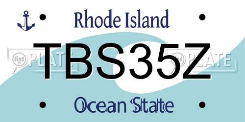 TBS35Z Rhode Island License Plate