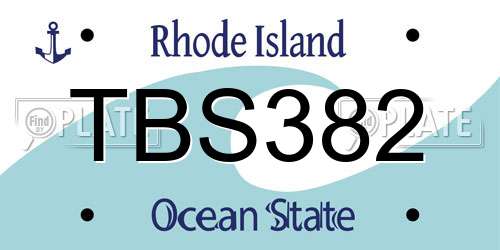 TBS382 Rhode Island License Plate