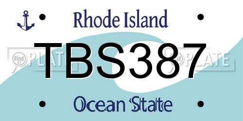 TBS387 Rhode Island License Plate