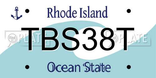 TBS38T Rhode Island License Plate