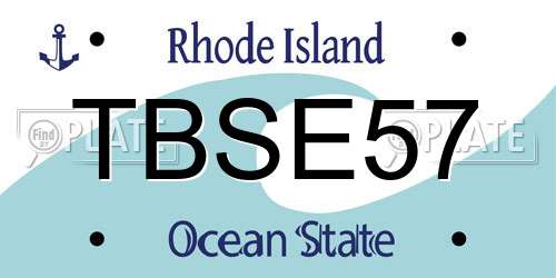 TBSE57 Rhode Island License Plate