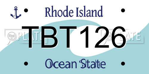 TBT126 Rhode Island License Plate