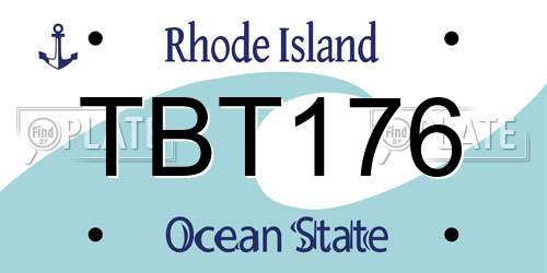 TBT176 Rhode Island License Plate
