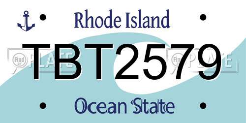 TBT2579 Rhode Island License Plate