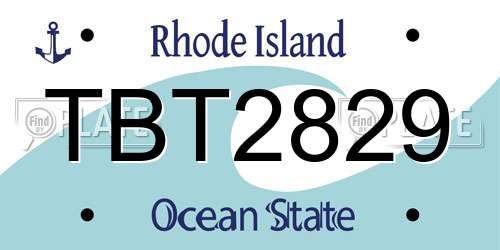 TBT2829 Rhode Island License Plate