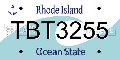 TBT3255 Rhode Island License Plate