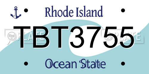 TBT3755 Rhode Island License Plate