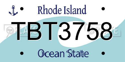 TBT3758 Rhode Island License Plate