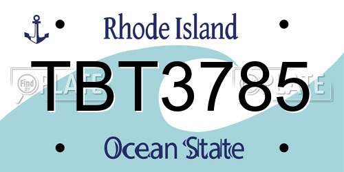 TBT3785 Rhode Island License Plate