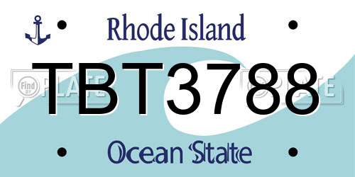 TBT3788 Rhode Island License Plate